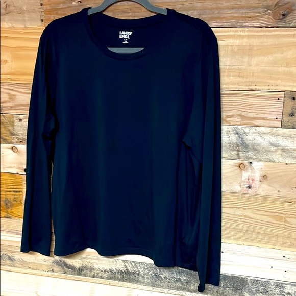Lands’ End Size Large Petite Black Long Sleeve Soft and Stretchy Tee Shirt - Picture 1 of 6